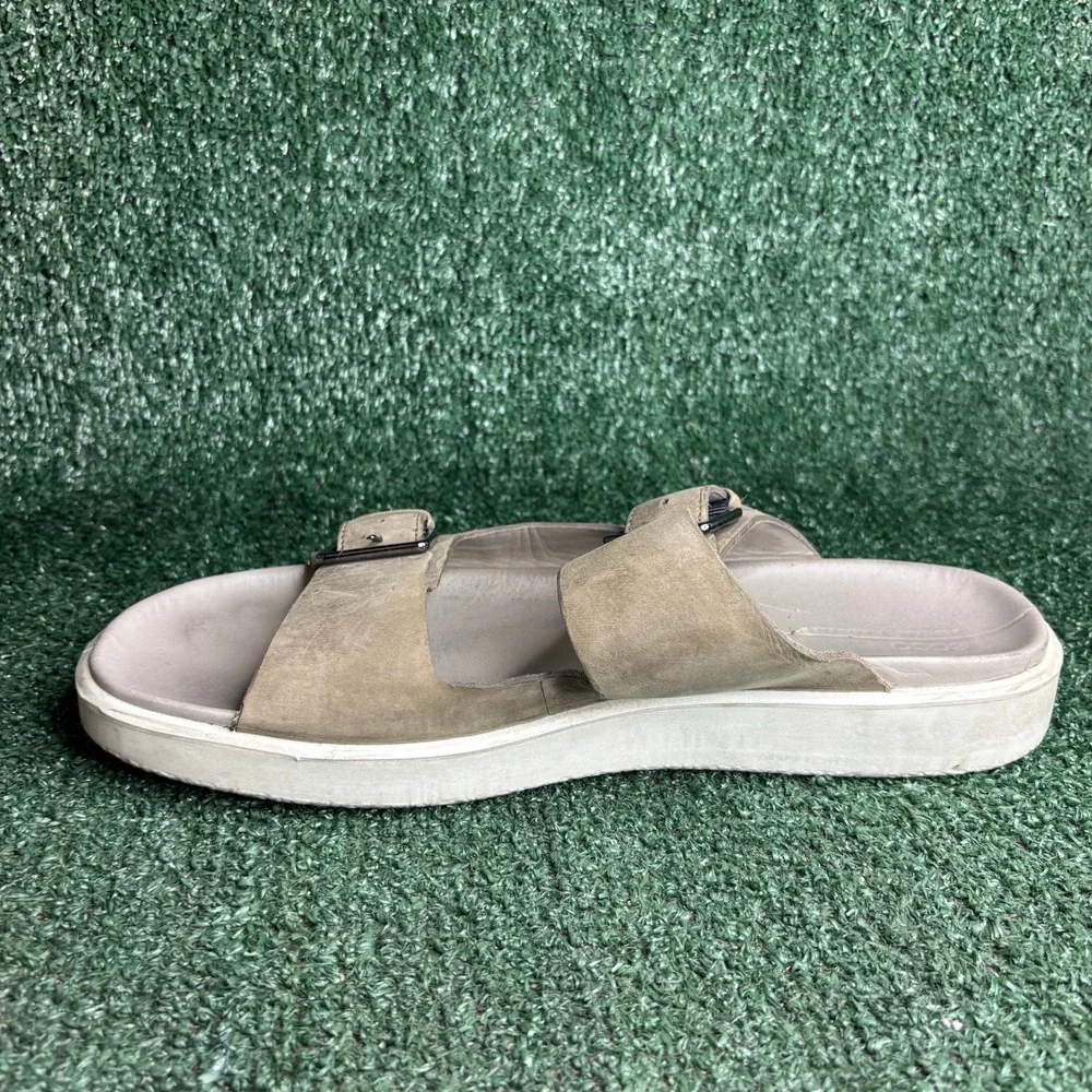 ECCO Flowt Luxe Buckle Corksphere Double Strap Comfort Slide Sandal Taupe Men 13